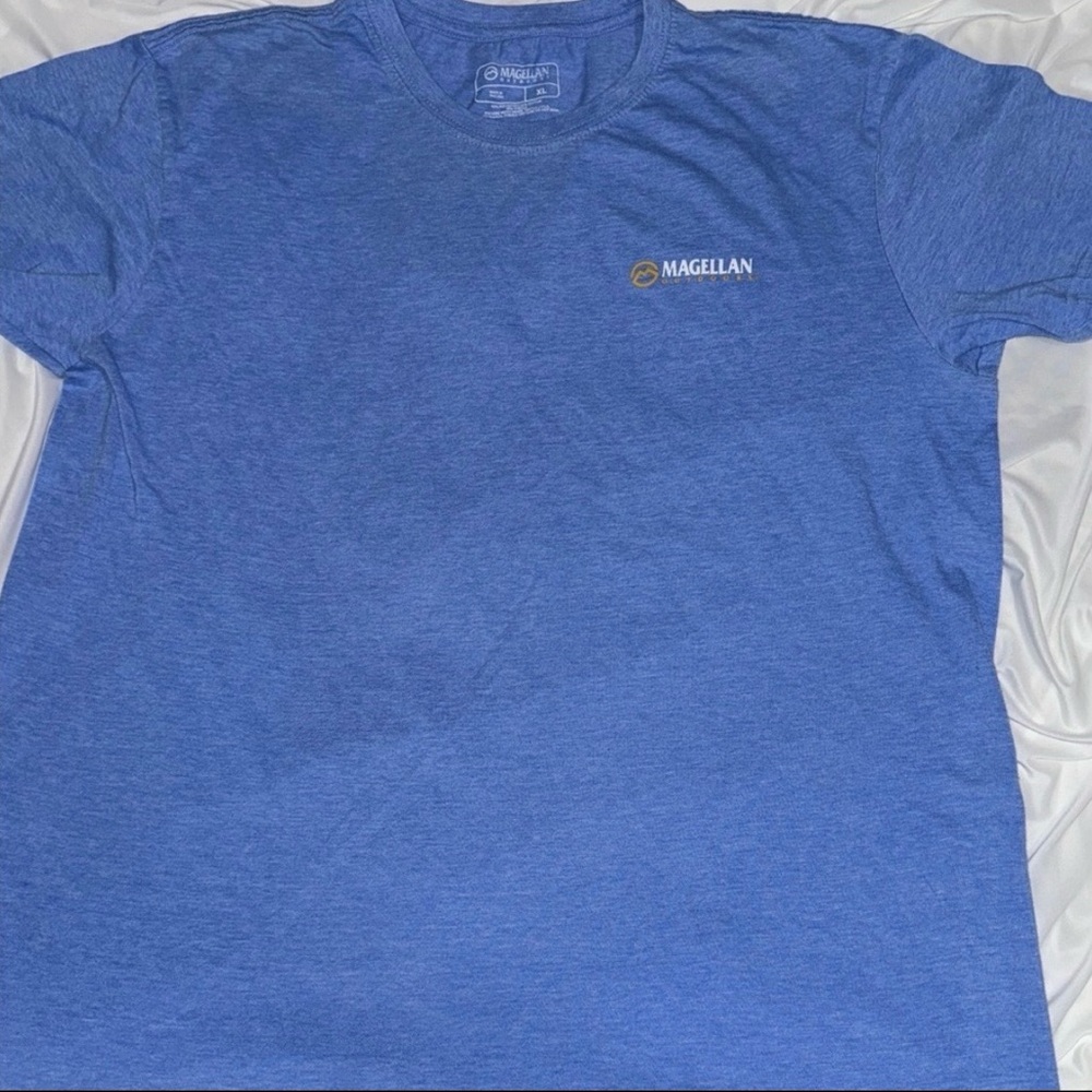 Magellan Outdoors Lake Life T Shirt Mens XL Blue Graphic Fishing Tee